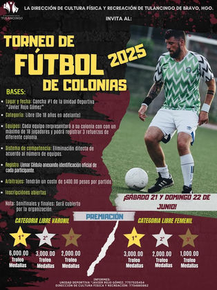 EN PUERTA TORNEO DE FÚTBOL DE COLONIAS DE TULANCINGO