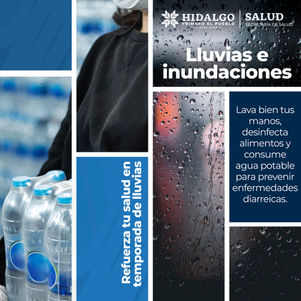 ¡Refuerza tu salud en temporada de #lluvias!🌧️Lava bien tus manos, desinfecta alimentos y consume agua potable para prevenir enfermedades diarreicas. 🧼🍽️💧¡Cuida a tu familia! 🏠#PrimeroTuSalud