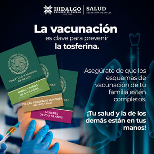 Proteger a niñas, niños, adultos y personas mayores es fundamental para prevenir la tosferina. 🤧Consulta tu Cartilla Nacional de Salud y acude a tu unidad médica para completar los esquemas de vacuna