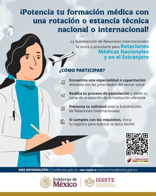 Invita ISSSTE a personal adscrito a participar en becas médicas y estancias técnicas en el extranjero