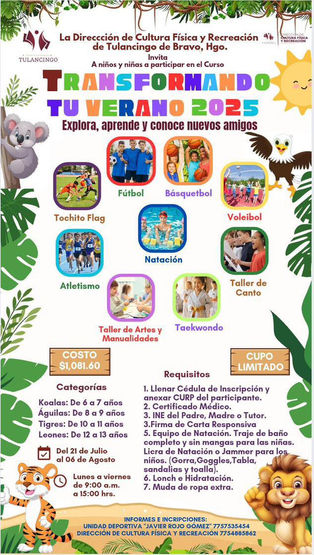 21 DE JULIO COMIENZA CURSO TRANSFORMANDO TU VERANO EN TULANCINGO