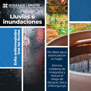 ¡Cuidado! 🚨En temporada de #lluvias, no dejes agua estancada en tu hogar. 💧Elimina criaderos de mosquitos y evita el riesgo de Dengue, Zika y Chikungunya. 🦟¡Protege a tu familia!🏠#PrimeroTuS