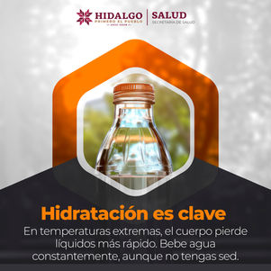 El calor puede deshidratarte sin que lo notes. Bebe agua constantemente, incluso si no tienes sed, y cuida tu bienestar ante las #TemperaturasExtremas. 💧#PrimeroTuSalud