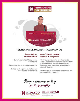 ¡Continúa tus estudios sin descuidar a tu familia! 📚✨Si en tu hogar hay infancias de hasta 5 años 11 meses, solicita el apoyo por $2,500 bimestrales.Consulta las bases de la convocatoria e inscrÃbe