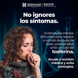 🔴 La #tosferina es altamente contagiosa y puede ser peligrosa. 🤧 Si presentas síntomas como dificultad para respirar o episodios de tos que provocan vómito, busca atención médica de inmediato.👨🏻‍⚕