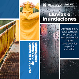 Durante la temporada de #lluvias, las infecciones respiratorias aumentan. 🦠Evita automedicarte y acude al centro de salud más cercano si tienes fiebre, tos o dificultad para respirar.🏥¡Hay que pre