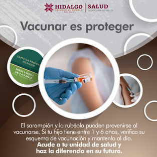 El #sarampión y la #rubéola se pueden prevenir. ✅Si tu hija o hijo tiene entre 1 y 6 años, revisa su esquema de vacunación. 💉Acude a tu unidad de salud y protégelo. 🏥#PrimeroTuSalud