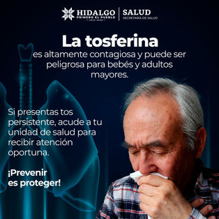 Esa tos que no se va podría ser algo serio. ⚠️No te arriesgues, acude a tu unidad de salud y cuida de quienes más lo necesitan 👶👵.La prevención y el diagnóstico oportuno pueden marcar la diferencia