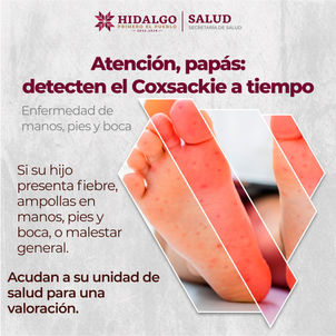 ¡Cuidar la salud de la niñez es tarea de todos! 👧🧒 El virus #Coxsackie se propaga fácilmente, pero con higiene y prevención se pueden evitar contagios.¡Protege a las infancias! 🧼💦#PrimeroTuSalu