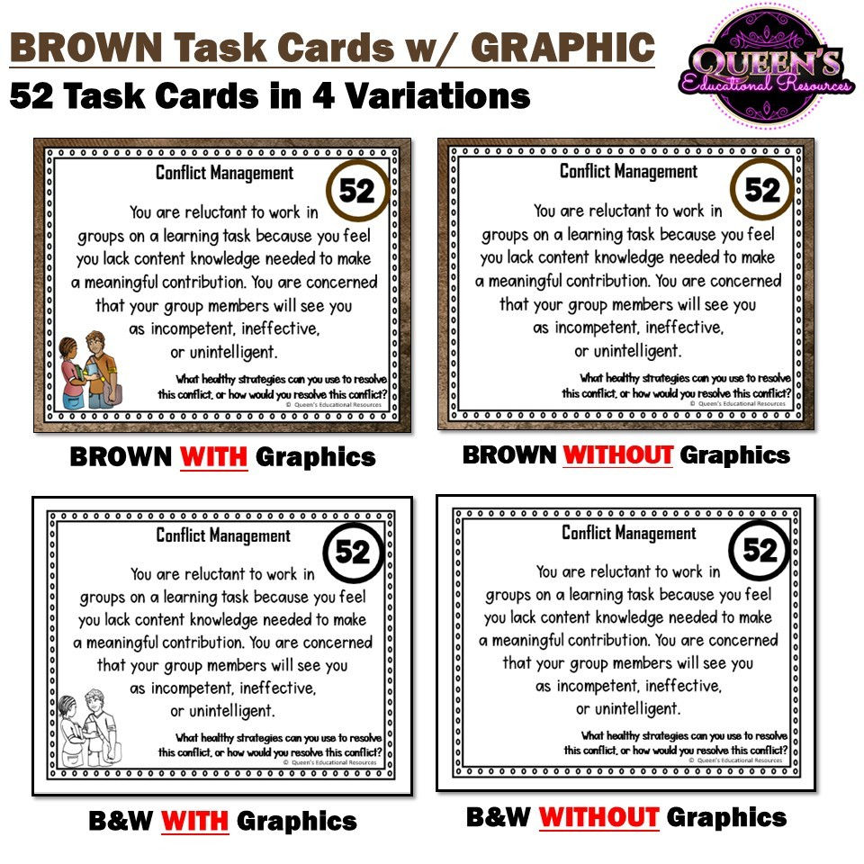 Thumbnail: Conflict Resolution | Conflict Resolution Worksheets | Situation Cards