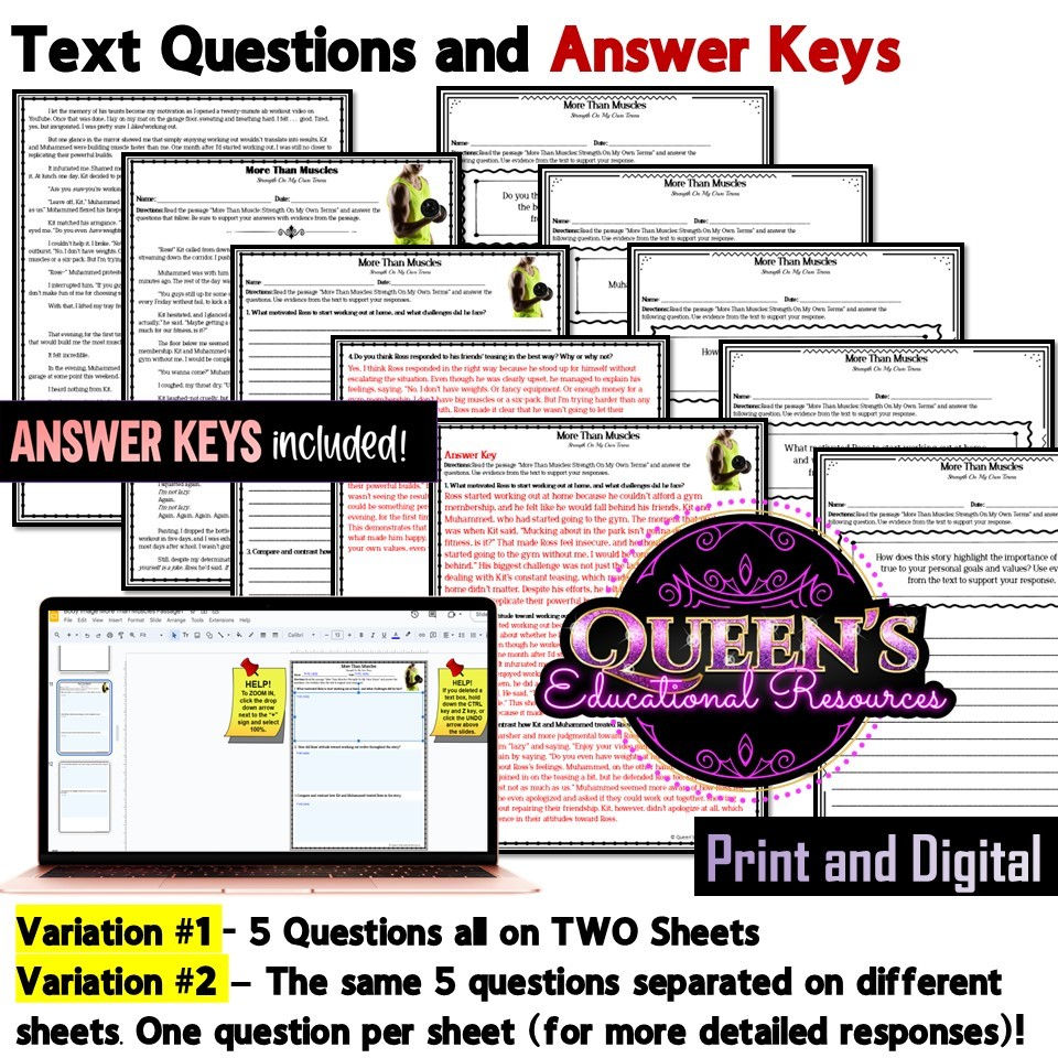 Thumbnail: Body Image and Self-Perception Reading Passages, Activities, Scenarios Bundle