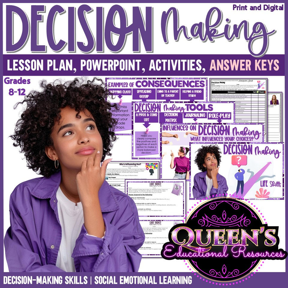 Thumbnail: Decision-Making Lesson and Activities | Decision-Making Scenario Worksheets