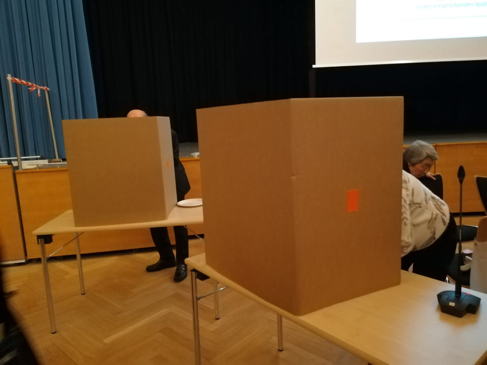 함부르크 한인회 회장 선거를 위해 준비된 투표소