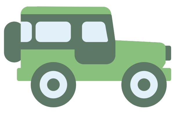 Green illustrated jeep