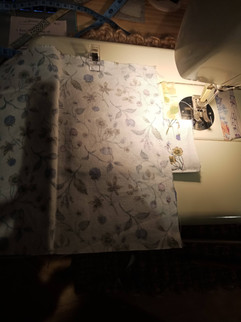 Sewed main and lining fabric right sides together, on the right edge