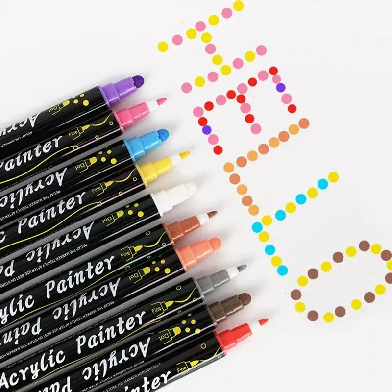 Thumbnail: Acrylic Marker 12 24 36 Colors Double Headed Waterproof