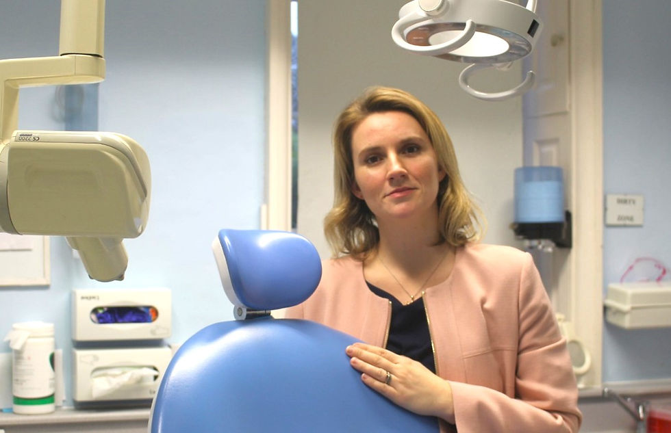 Jess Brown-Fuller MP in a dental office.