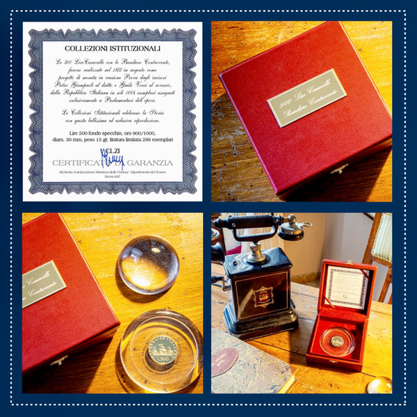 Cofanetto con la moneta 500 Lire Caravelle e certificato