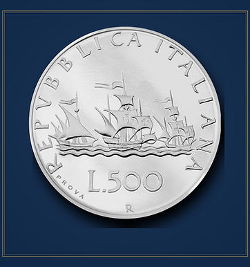 Moneta 500 Lire Caravelle 1957, riconio celebrativo del Premio Italiani ControVento