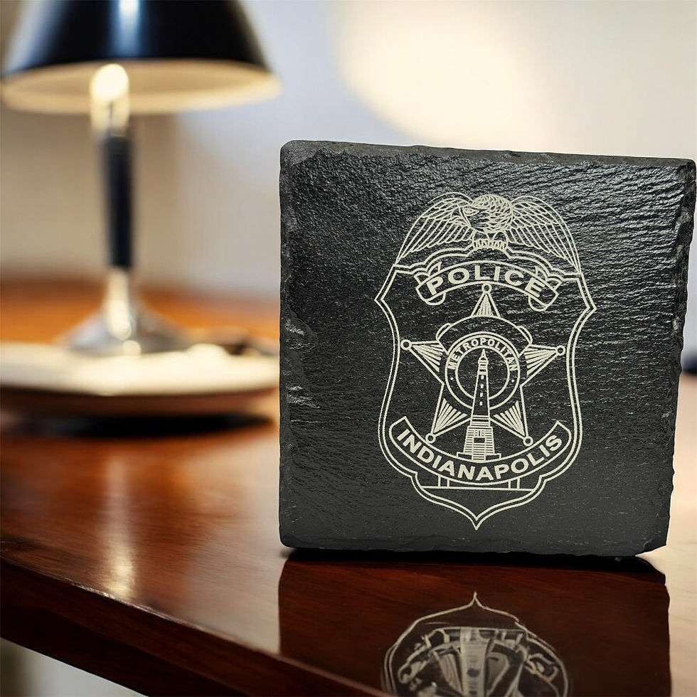 Indianapolis Police badge slate coaster