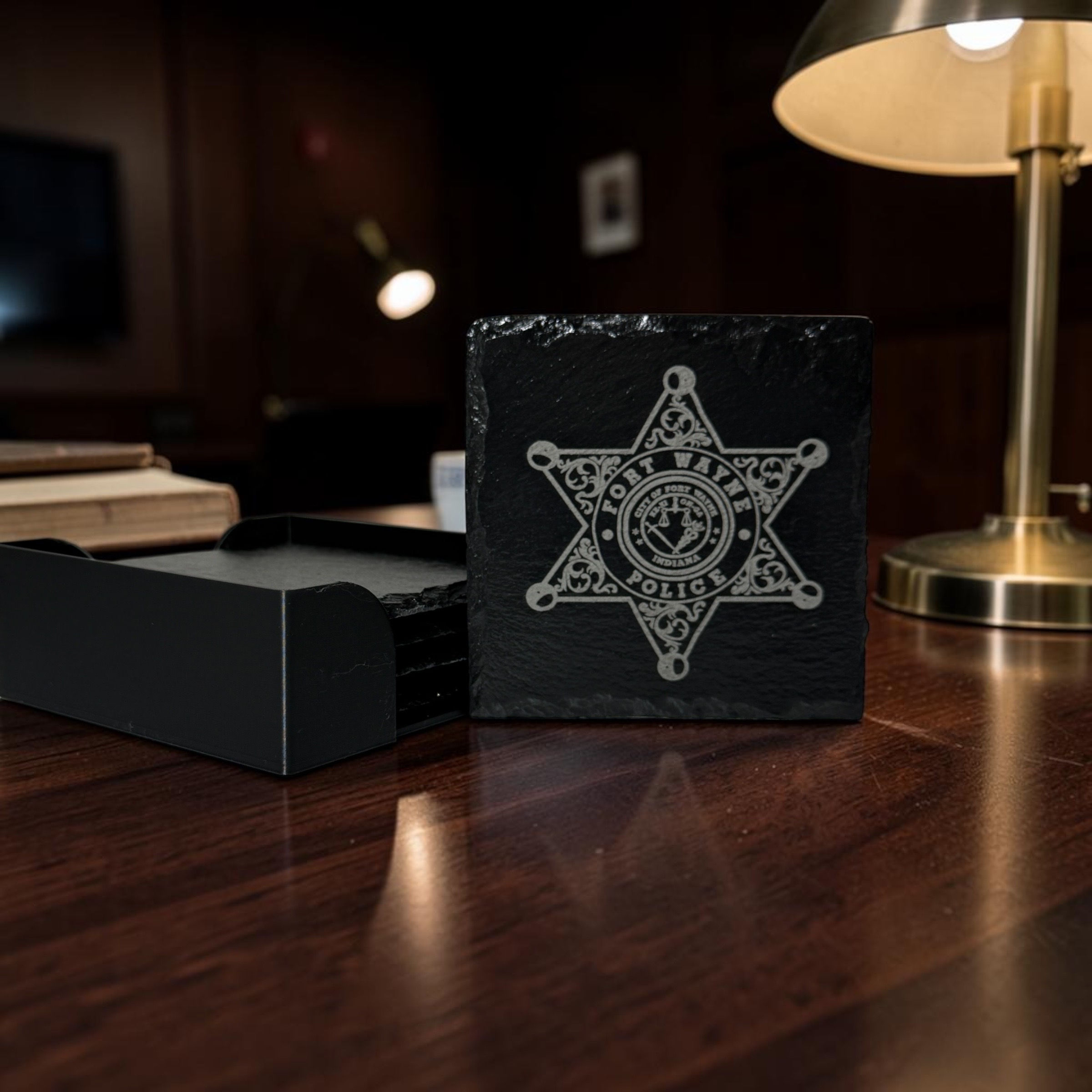 Fort Wayne, IN POLICE BADGE 4 Coaster Set