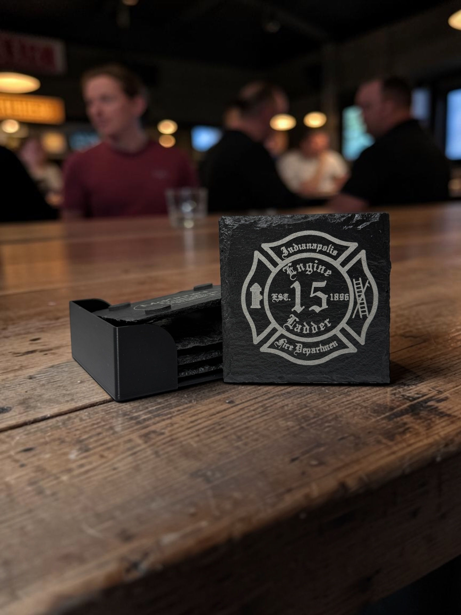 Indianapolis Fire Department Engine/Ladder 15 - 4 Coaster Set