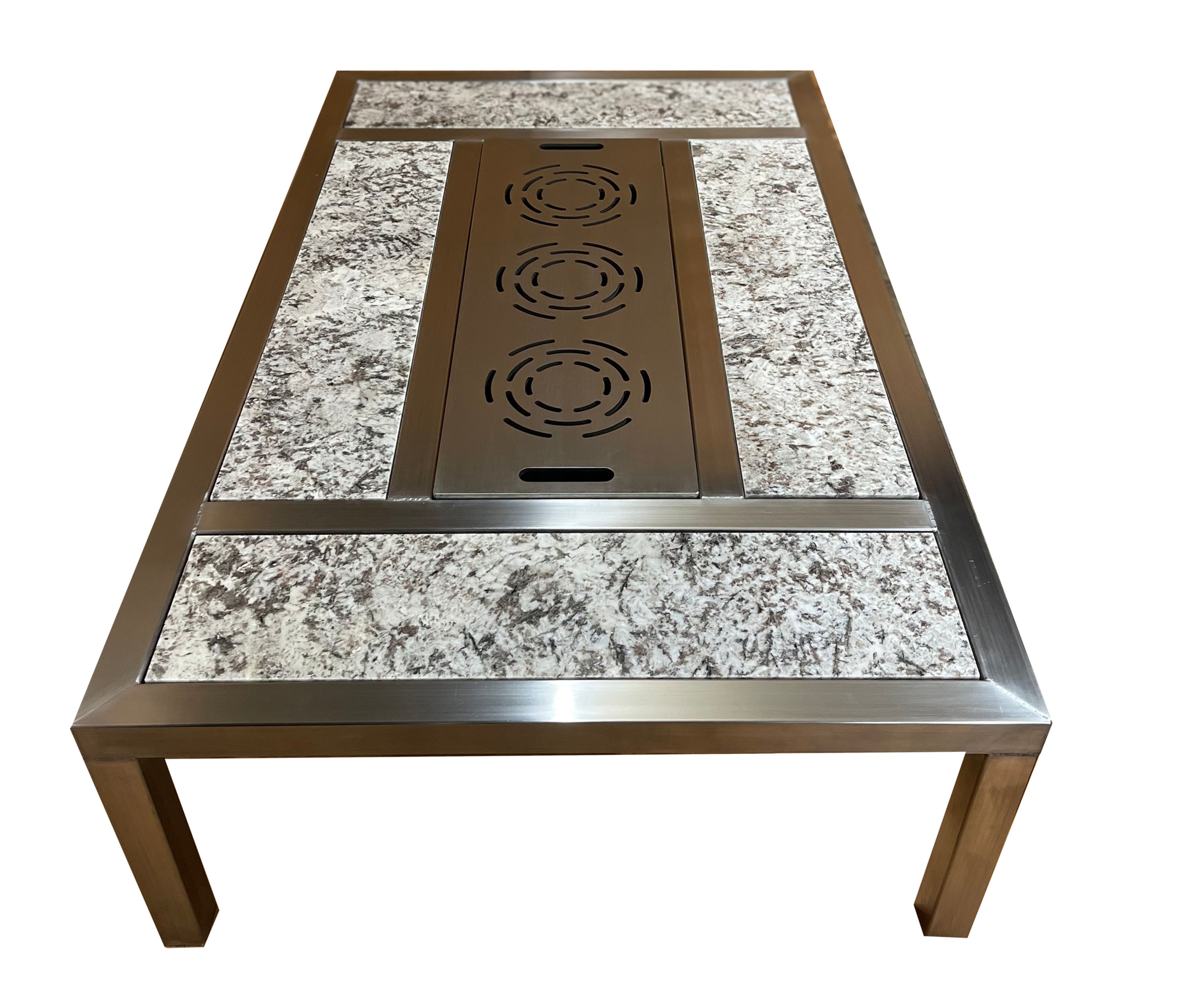 Reid Stainless and Marble BBQ Coffee Table