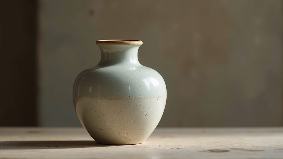 Close-up view of a clean and polished antique vase ready for sale