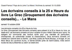 Ouest France 10/10/2009