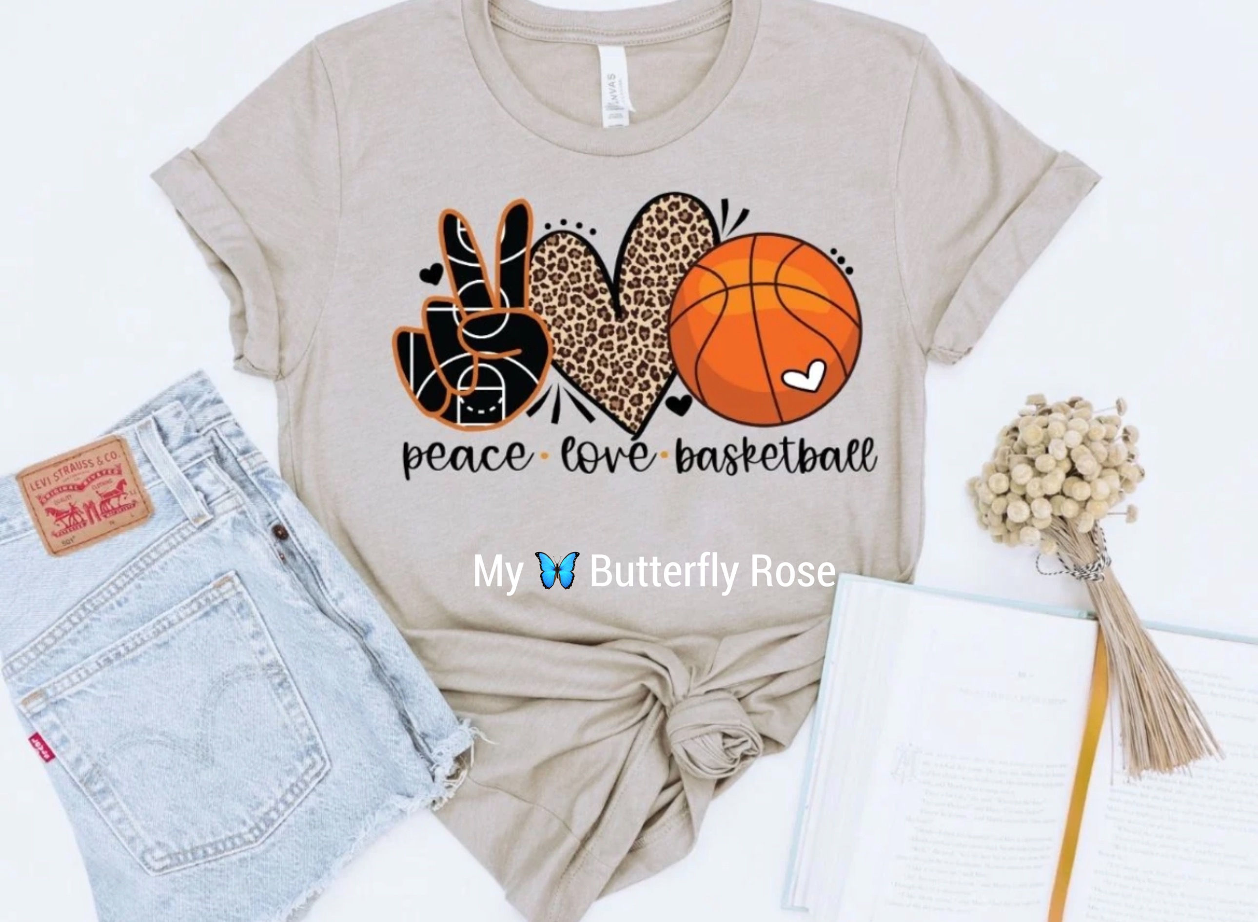 Peace Cheetah Print Love Basketball