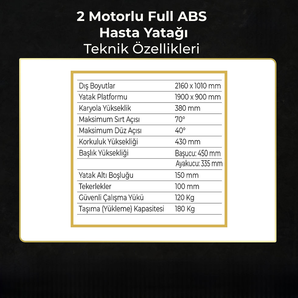 Küçük resim: 2 Motorlu Hastane Tipi Full ABS Hasta Kayrolası / Hasta Yatağı