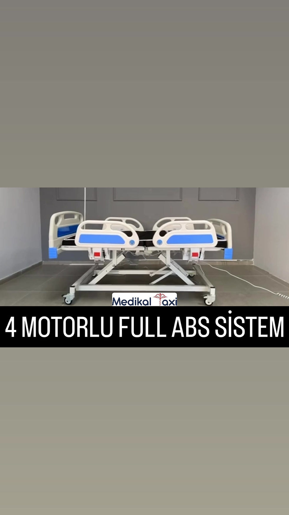 Küçük resim: 4 Motorlu Hastane Tipi Full ABS Hasta Kayrolası / Hasta Yatağı