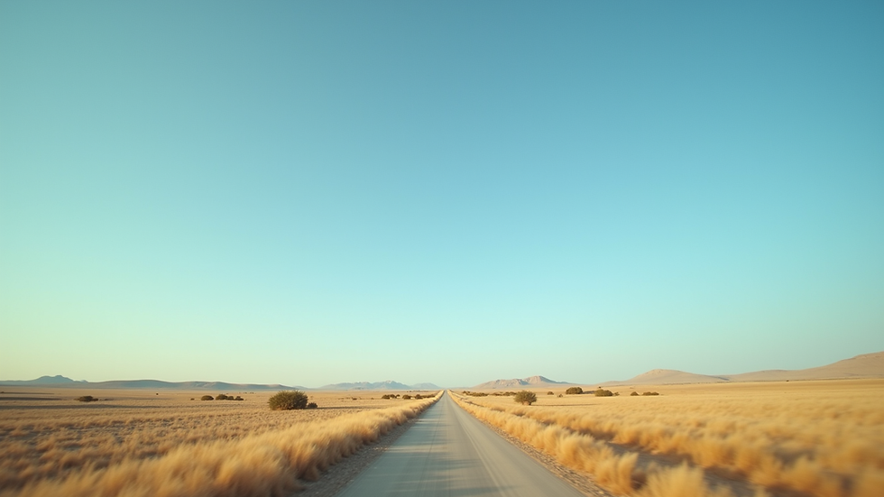 Eye-level view of a Texas landscape with a clear blue sky