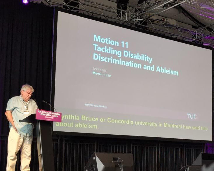 Kevin Daws seconding the Tackling Disability Discrimination and Ableism Motion