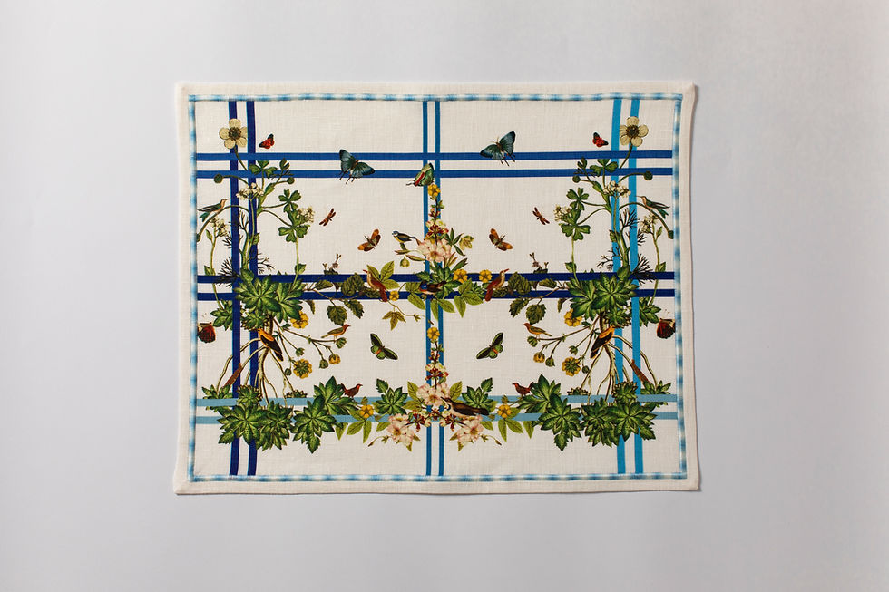 TOVAGLIETTA Tartan - Nuances de Bleu | Lino
