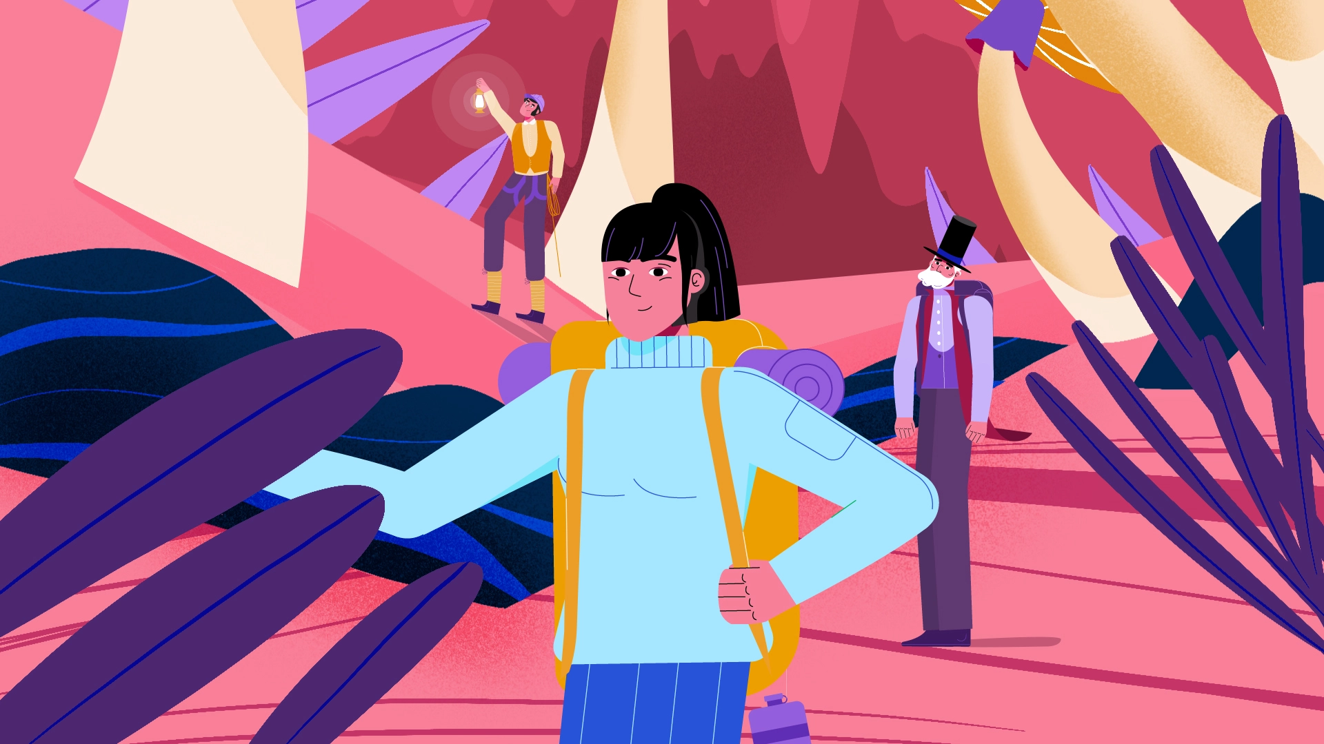 Voyage au centre de la Terre illustration champignons géants