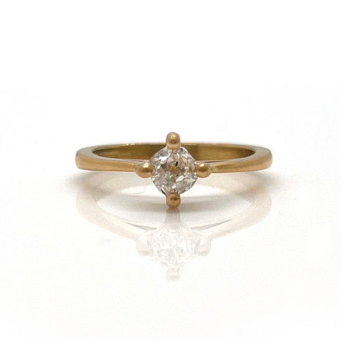 Handmade 22ct Gold & Old Cut Diamond Engagement Ring