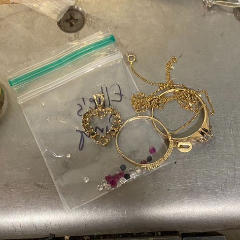 Rubies, diamonds and sapphires removed from sentimental jewellery