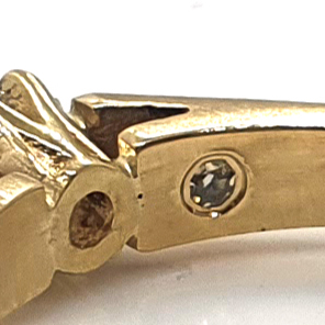 Diamond set inside engagement ring