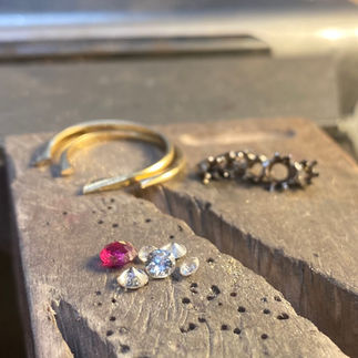 Vintage jewellery being remodelled