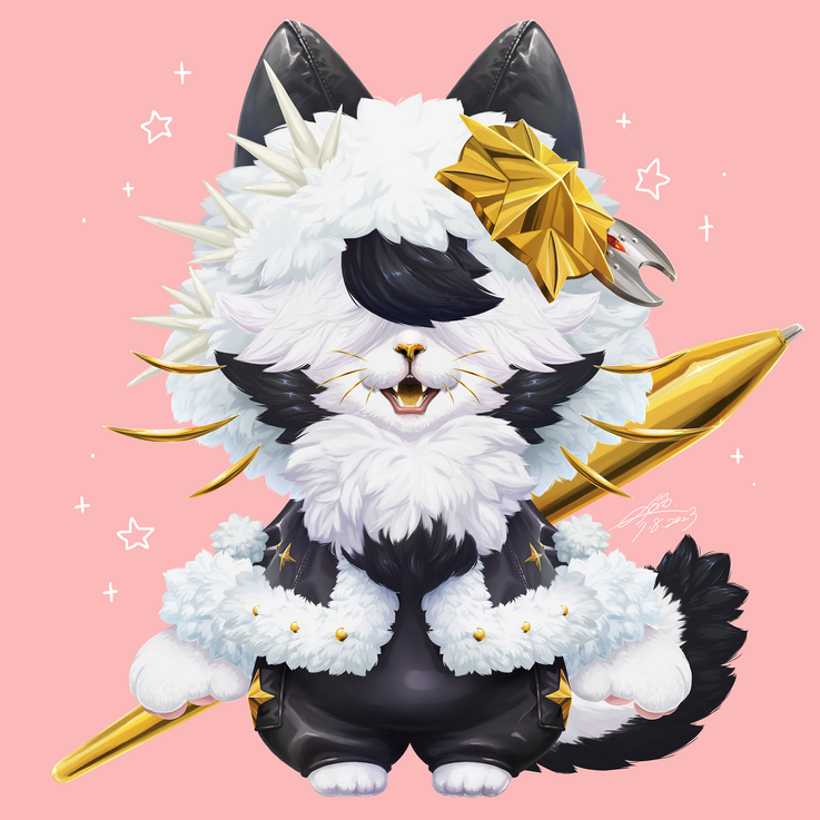 動物イラストレーターの砡永彩世(Gyokuei Saika)が描いたイロヘロ獣人化のデジタルアート