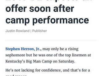2019 DE expects an offer soon after camp performance - Stephen Herron, Jr.