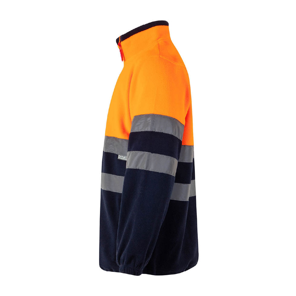 Миниатюра: Двуцветен полар пуловер с къс цип Hi-Vis / 182