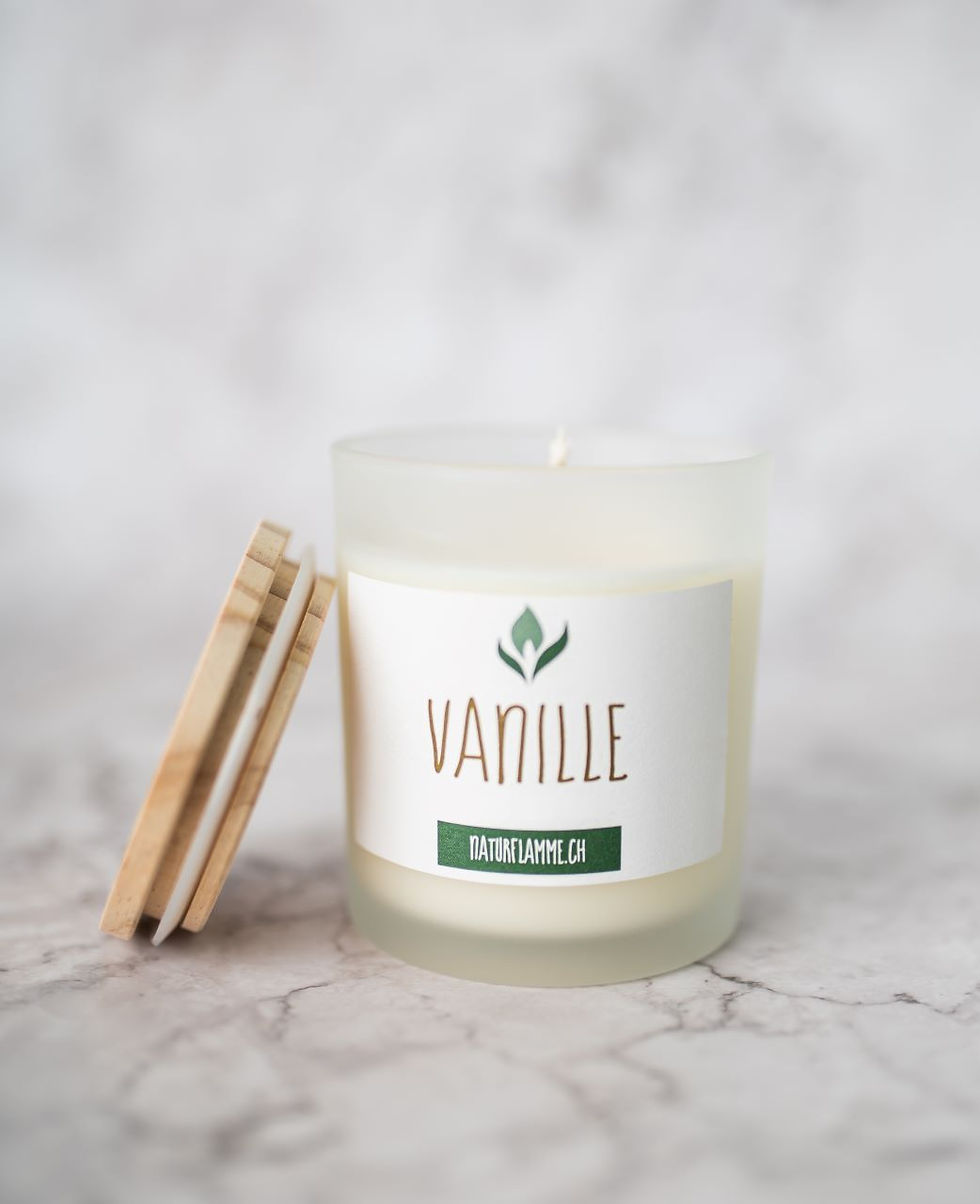 Miniaturbild: Duftkerze Vanille im Milchglas