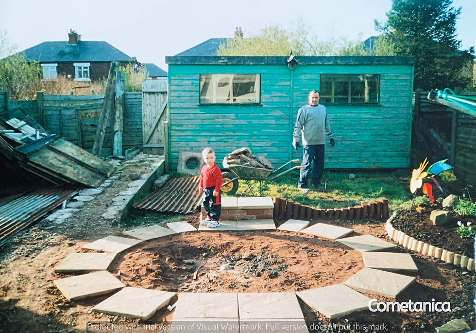 Cometan With Father, Sean Taylor, at 10 Maple Drive, Bamber Bridge