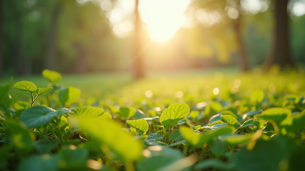 Eye-level view of a serene natural landscape