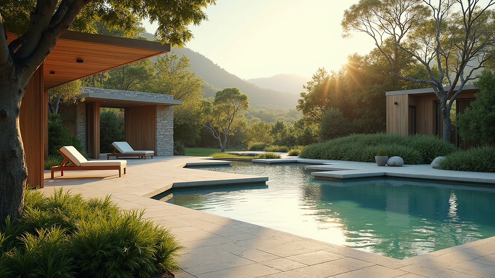 High angle view of a serene outdoor space