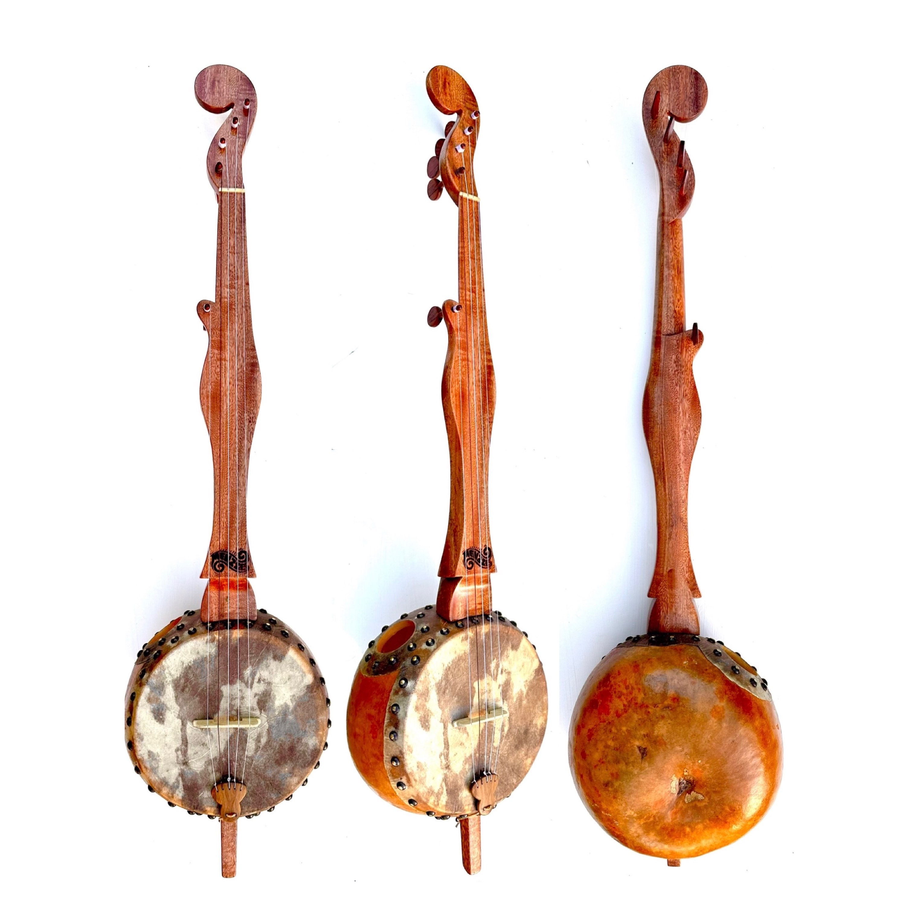 Figured Almond 5 String Gourd Banjo