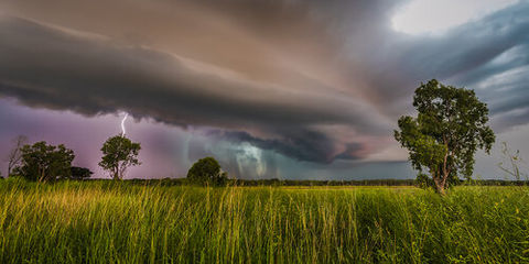 Lightning cracks over the wetlands - Kakadu