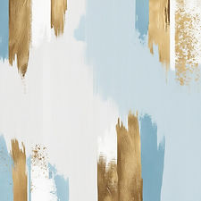 A wall painted in soft baby blue, accented with white and gold details, creating a serene and elegant atmosphere.